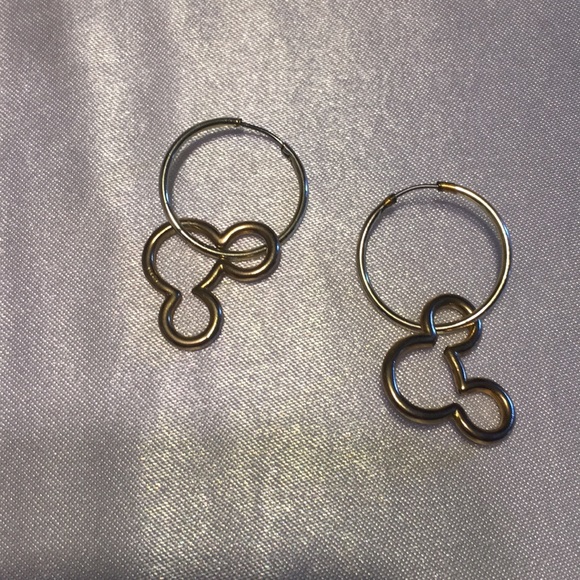 Mickey Mouse gold charmed hoop earrings - Picture 8 of 8